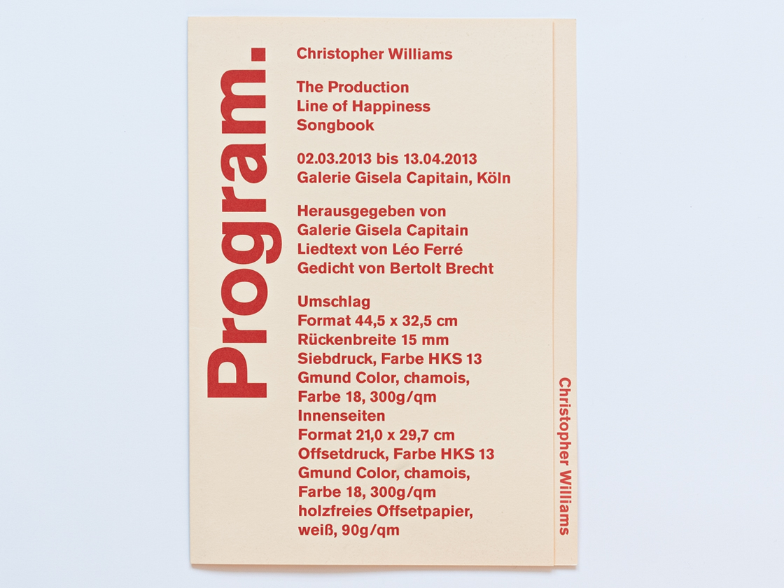 Christopher Williams - Program